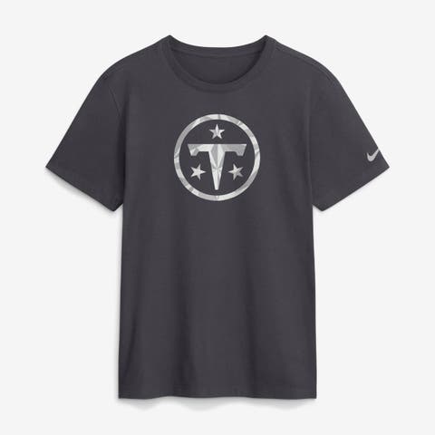 Men's Nike Anthracite Tennessee Titans Fractal Logo T-Shirt