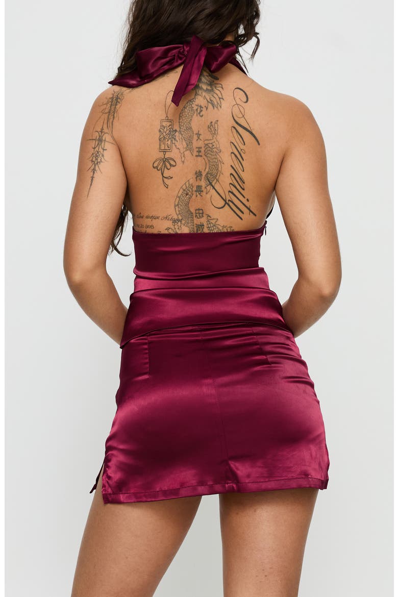 Hotstone Plunge Neck Halter Top, Alternate, color, BERRY