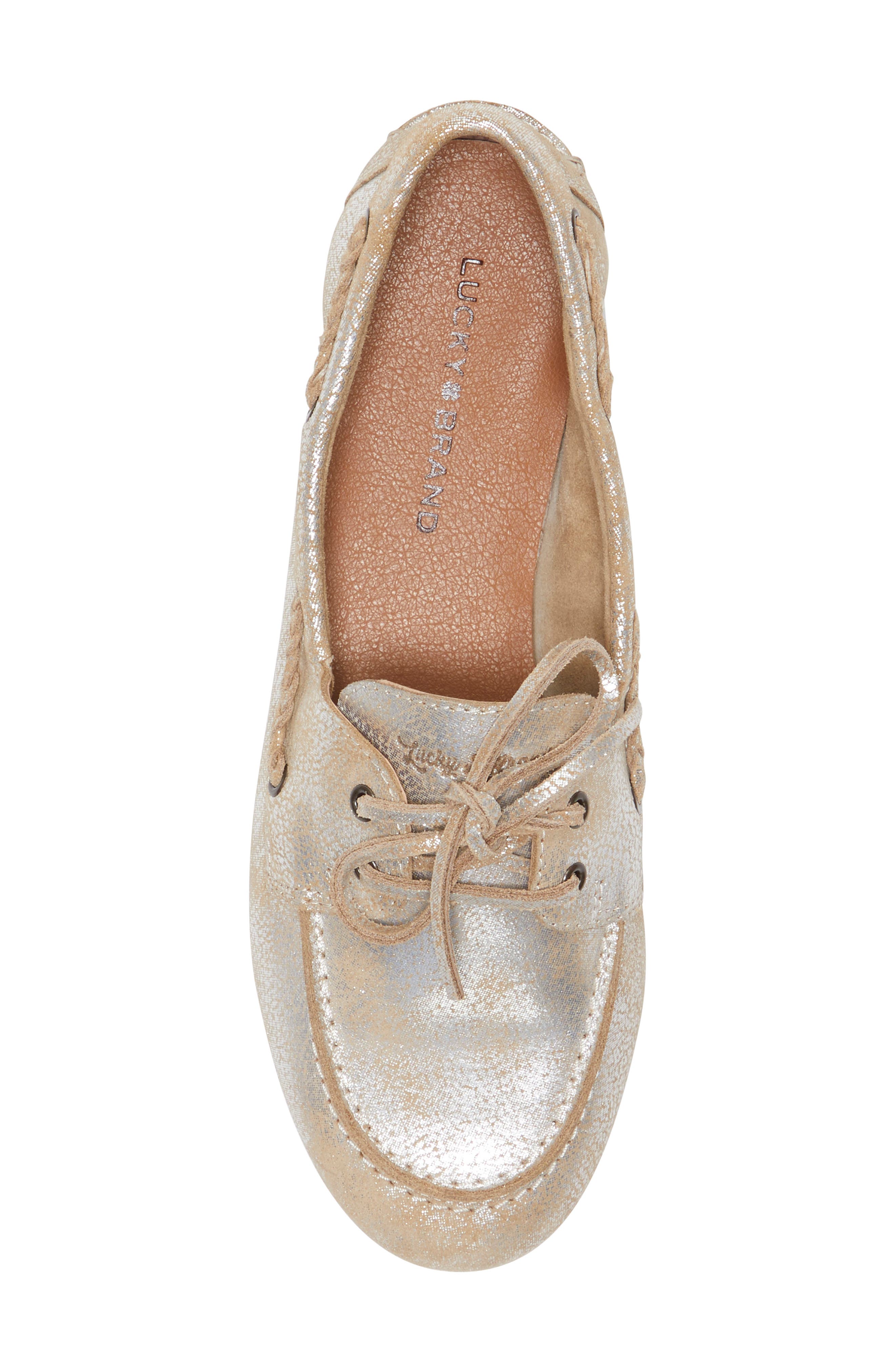 Lucky Brand Tineera Boat Shoe, Alternate, color, Silver Foil Print