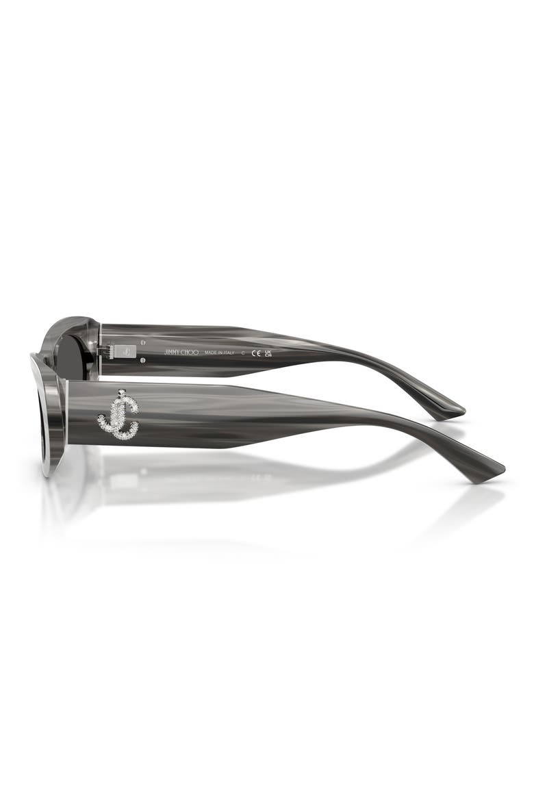 Danny 54mm Oval Sunglasses, Alternate, color, STRIPED BLACK / DARK GREY