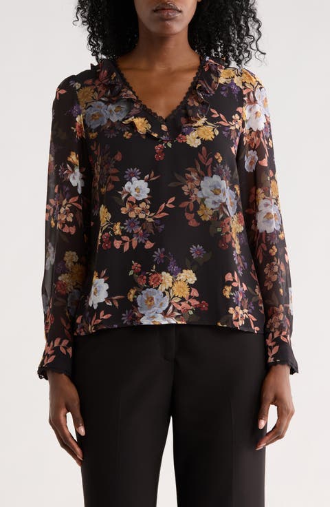 Ruffle Lace Trim Top