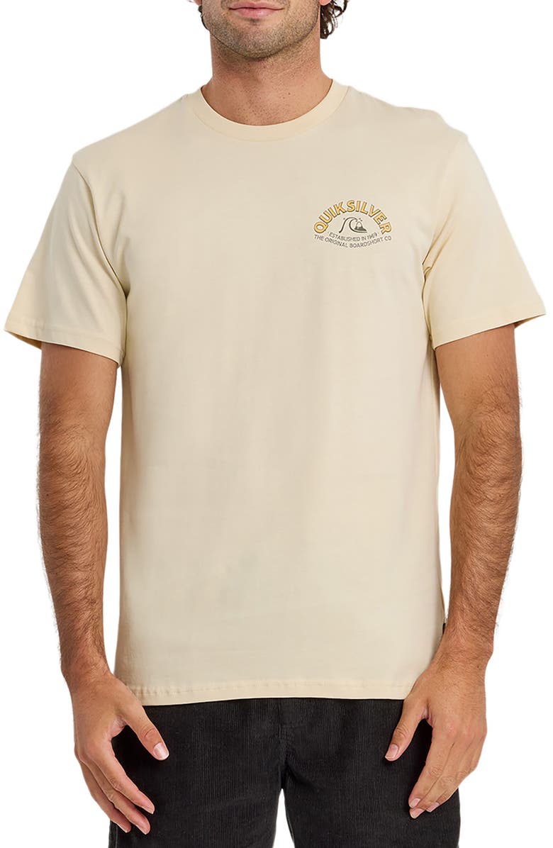 Quiksilver Bubble Arch Cotton Graphic T-Shirt, Main, color, Bone White