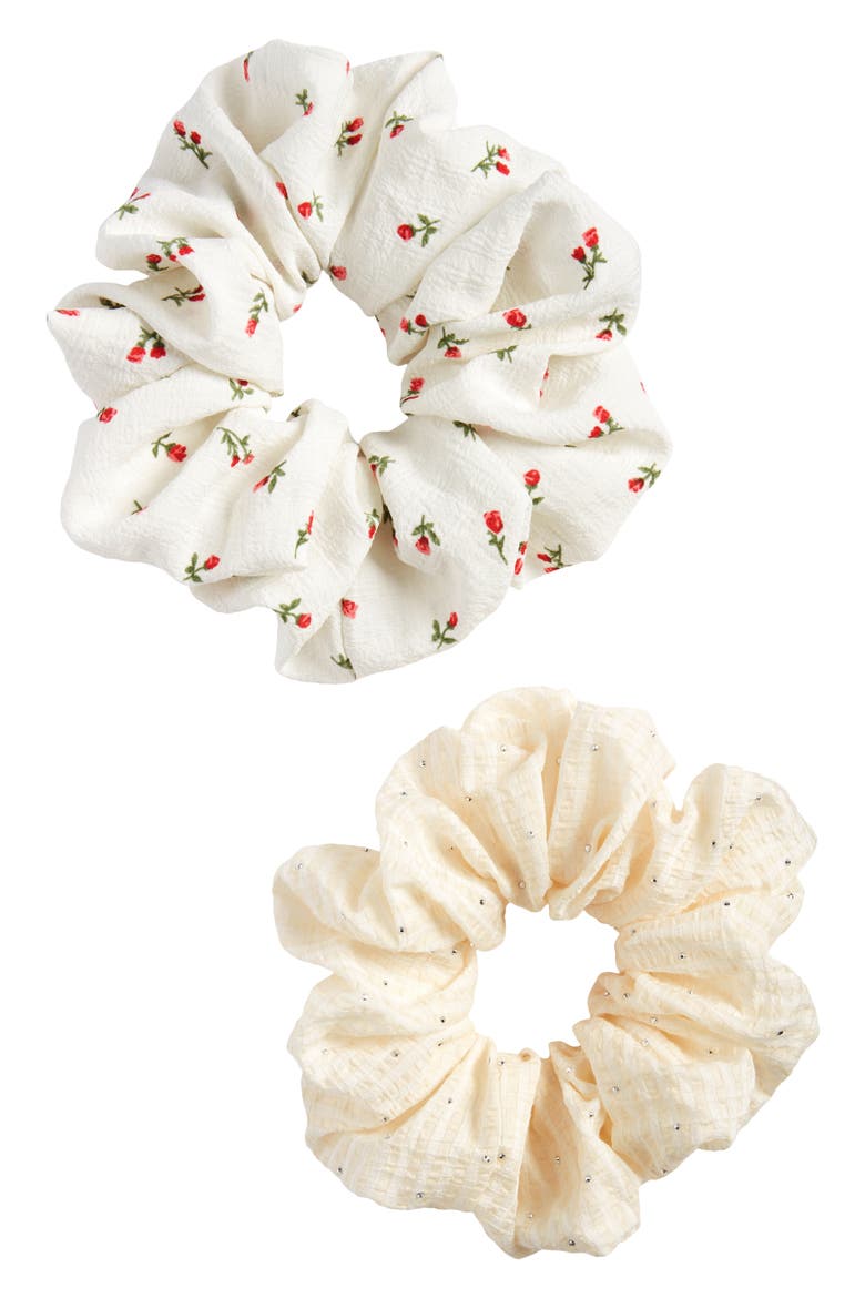 2-Pack Scrunchies, Main, color, IVORY