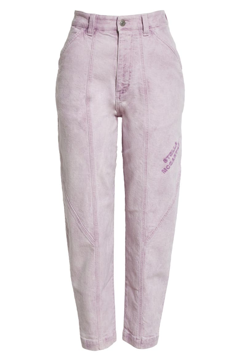 Stretch Organic Cotton Crop Tapered Jeans, Alternate, color, MARBLE LILAC