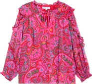 SUGARLIPS Anais Floral Ruffle Balloon Sleeve Top