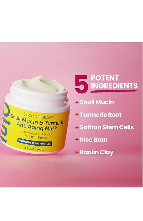 Korean Skincare Snail Mucin & Turmeric Anti Aging Mask