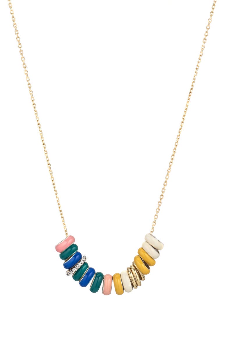 Spring Beaded Necklace, Main, color, MIXED METAL/ YELLOW