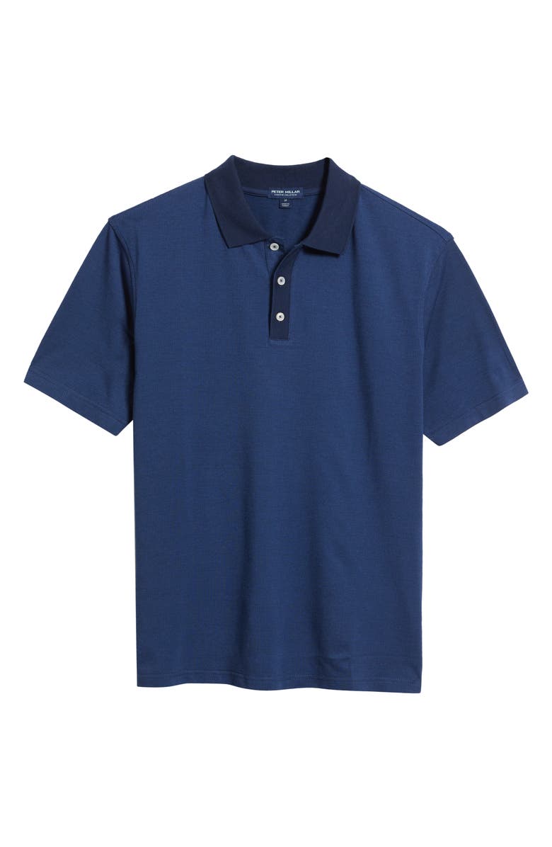 Peter Millar Barnes Bird's Eye Cotton & Modal Polo, Alternate, color, Navy