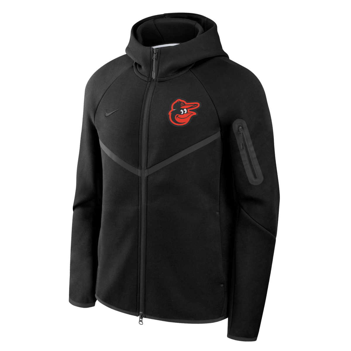 Men's Nike Black Baltimore Orioles Tech Fleece Raglan Full-Zip Windrunner Hoodie - image 2