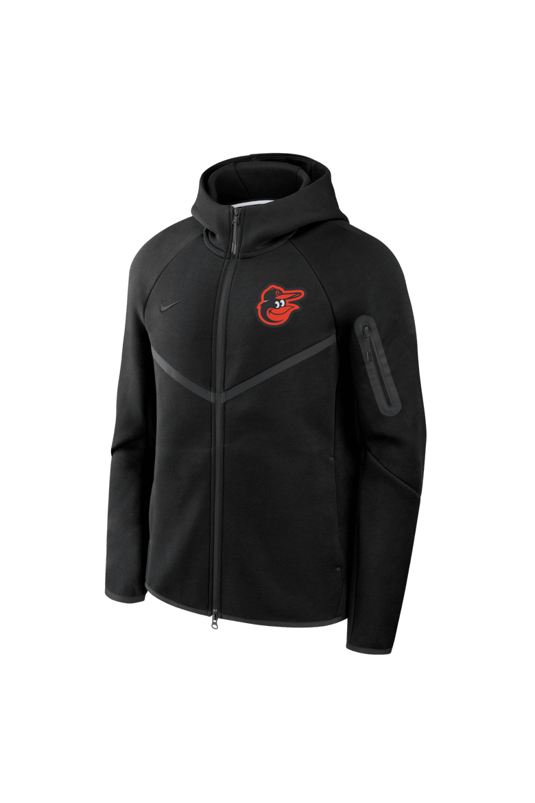 Men's Nike Black Baltimore Orioles Tech Fleece Raglan Full-Zip Windrunner Hoodie, Alternate, color, Black