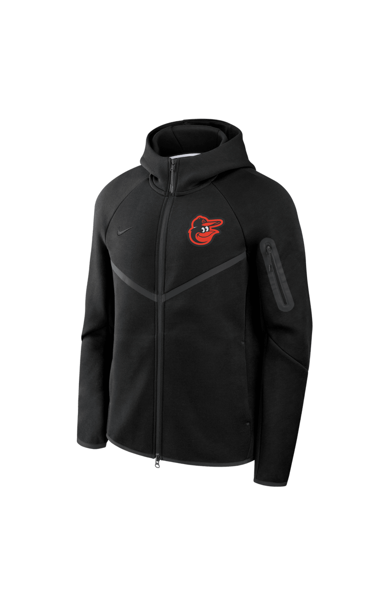 Nike Men's Nike Black Baltimore Orioles Tech Fleece Raglan Full-Zip Windrunner Hoodie, Alternate, color, Black