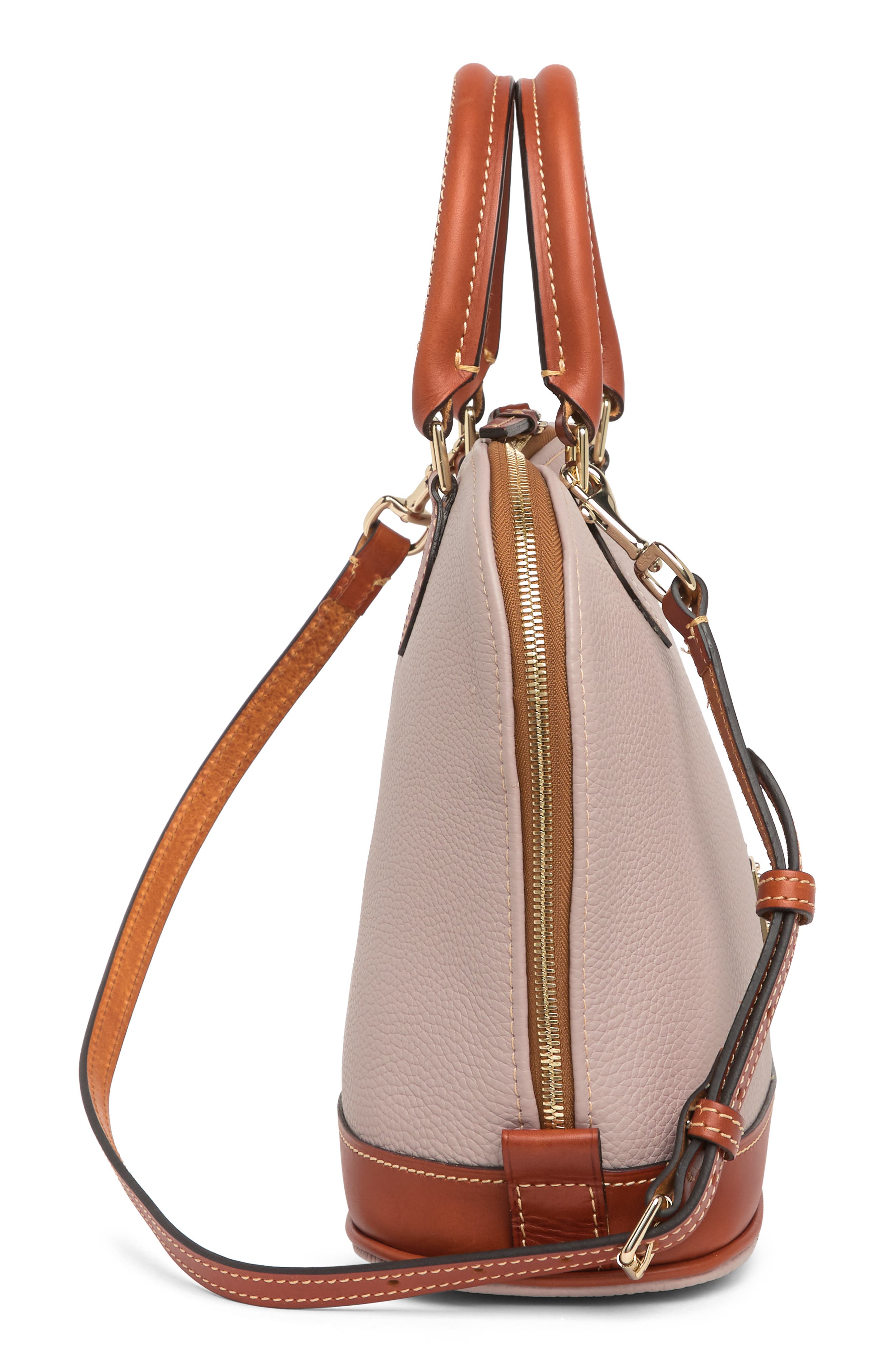 Dooney & Bourke 'Pebble Grain Collection' Water Repellent Leather Zip Satchel, Alternate, color, 