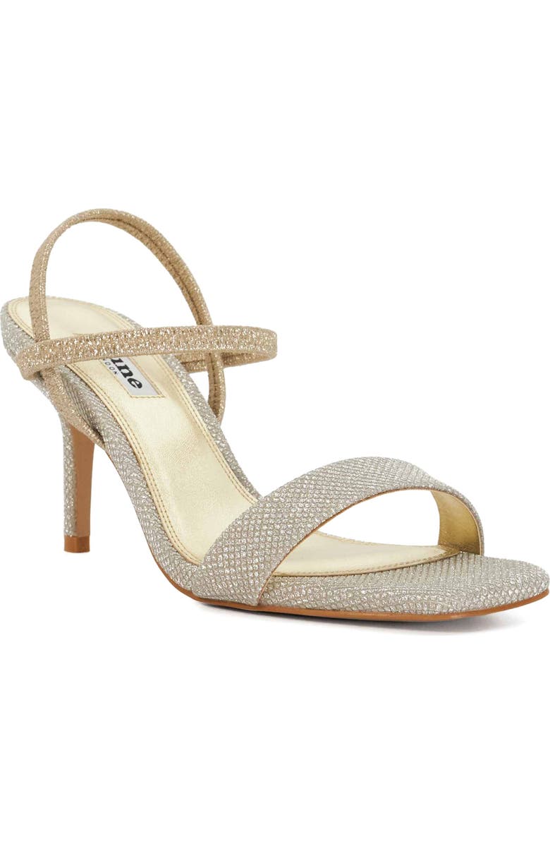 Dune London Methodical Ankle Strap Sandal, Main, color, Gold