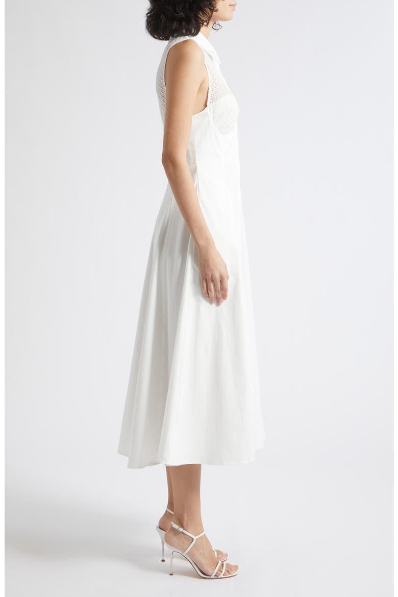 Hera Broderie Anglaise Cotton Midi Dress, Alternate, color, IVORY