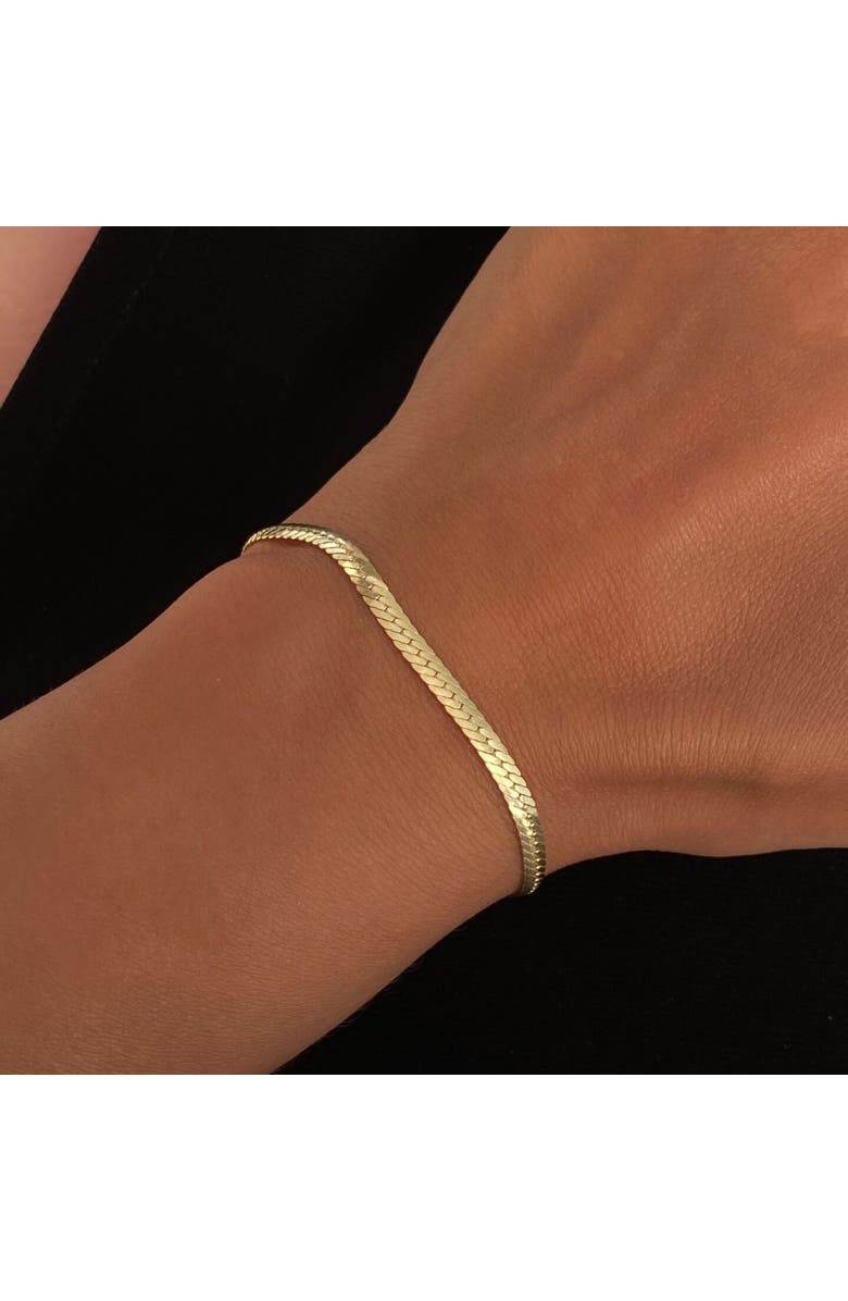 Spero London Italian Sterling Silver Herringbone Bracelet, Alternate, color, Gold