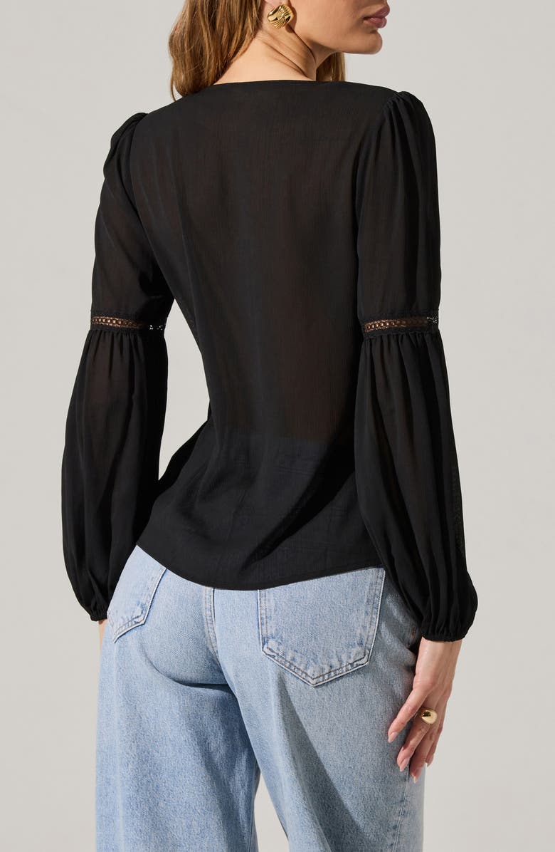 ASTR the Label Button Front Long Sleeve Top, Alternate, color,