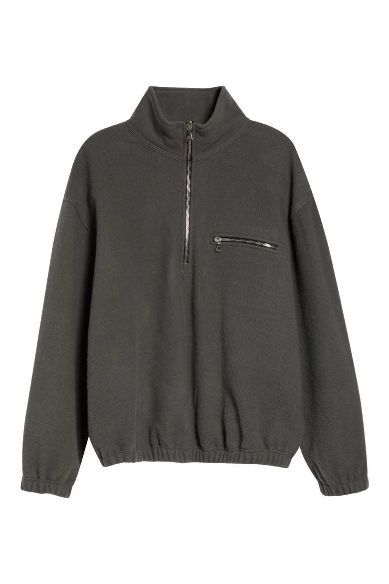 Wool Fleece Half Zip Sweatshirt, Alternate, color, ZINC FLEECE