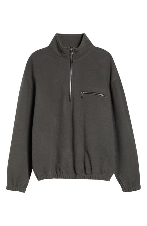 Wool Fleece Half Zip Sweatshirt