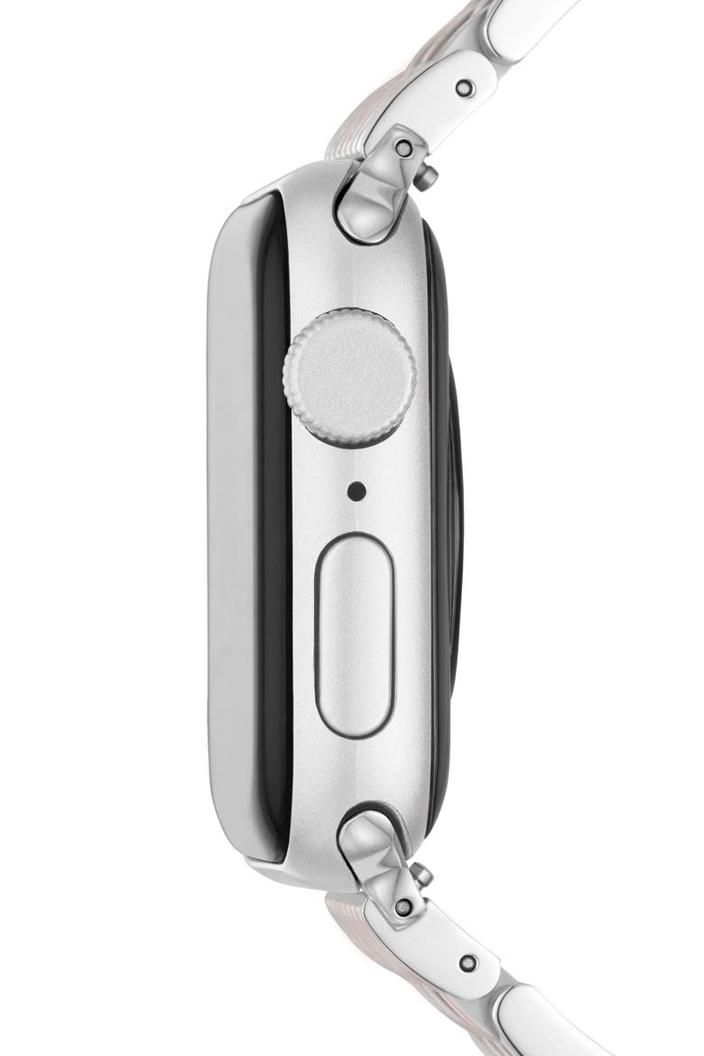 Stainless Steel 20mm Apple Watch® Bracelet Watchband, Alternate, color, SILVER/PINK GOLD