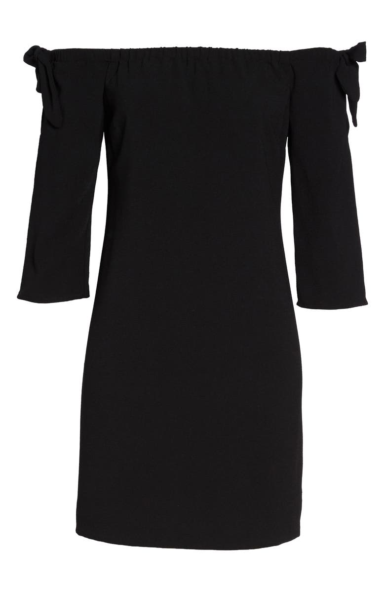 Charles Henry Tie Sleeve Off the Shoulder Shift Dress, Alternate, color, 