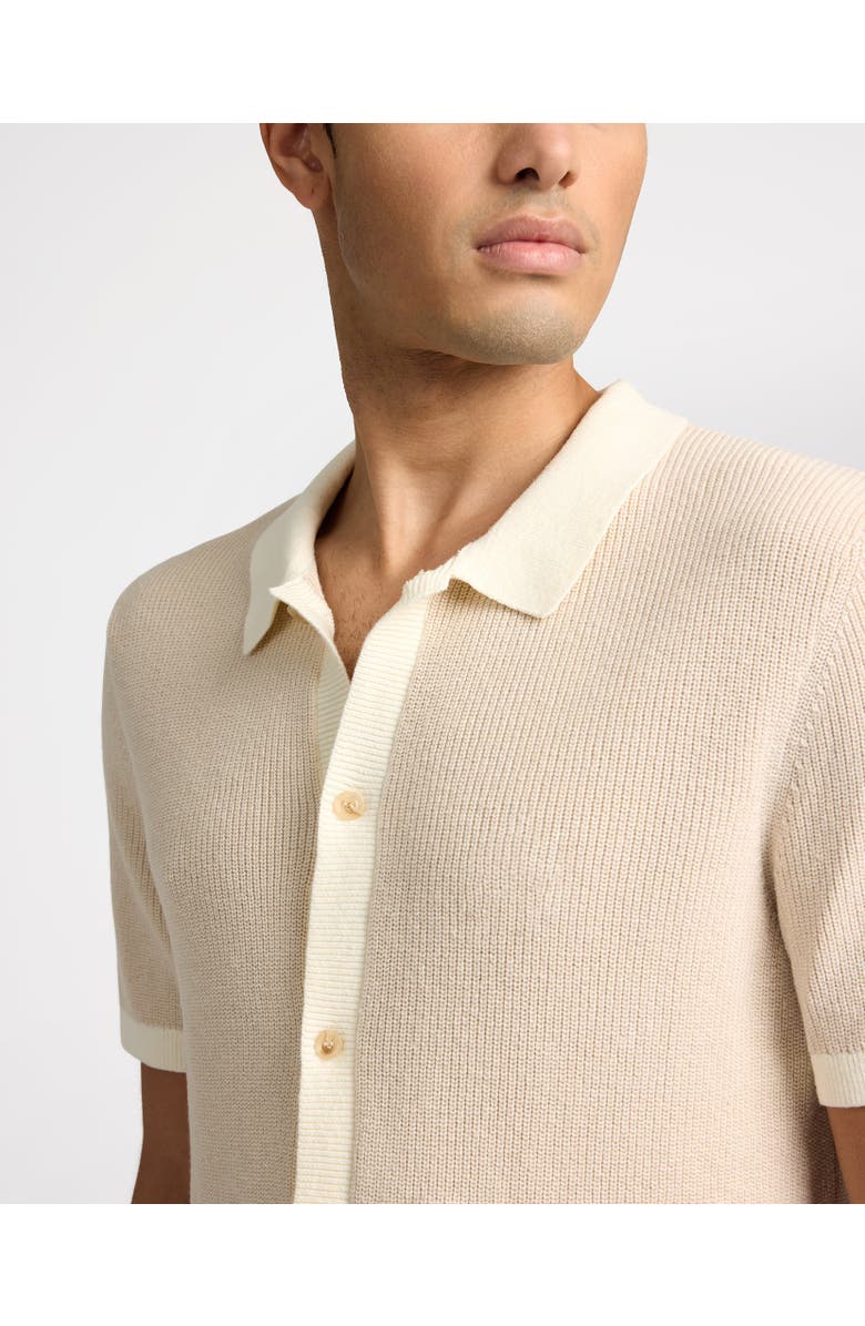 Onia Cotton Linen Button Up Sweater, Alternate, color, Stone/Egret