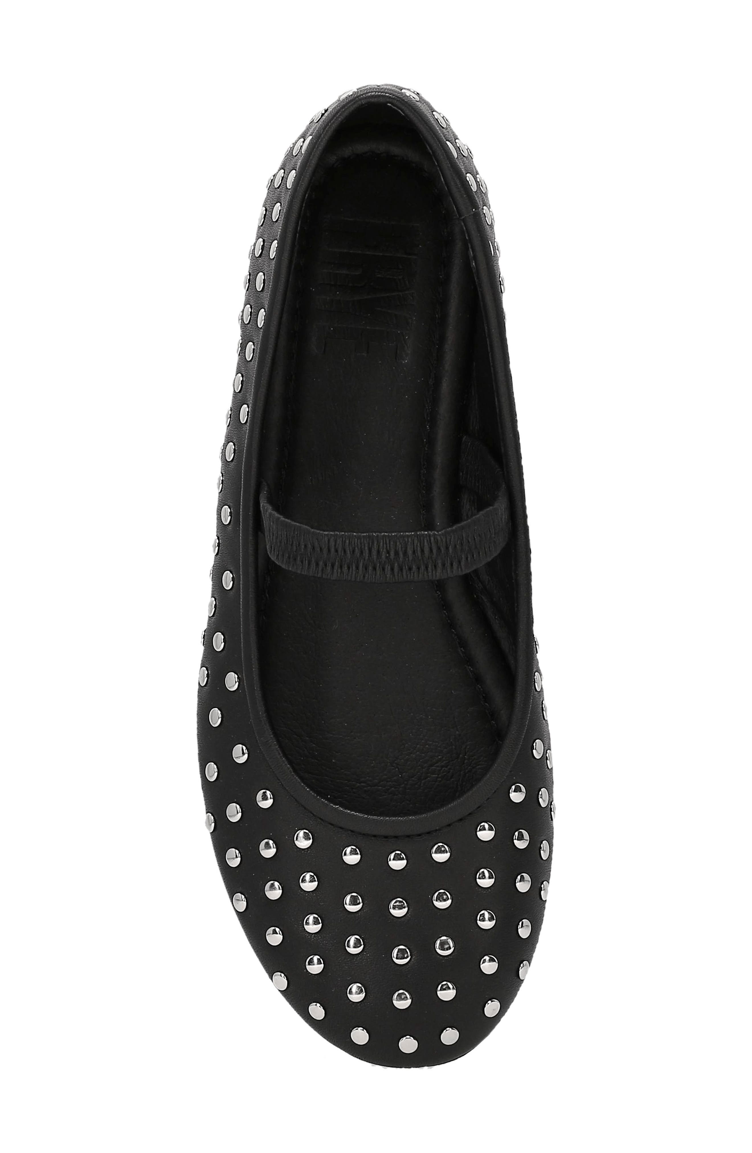Frye Emma Studded Mary Jane Flat, Alternate, color, Black