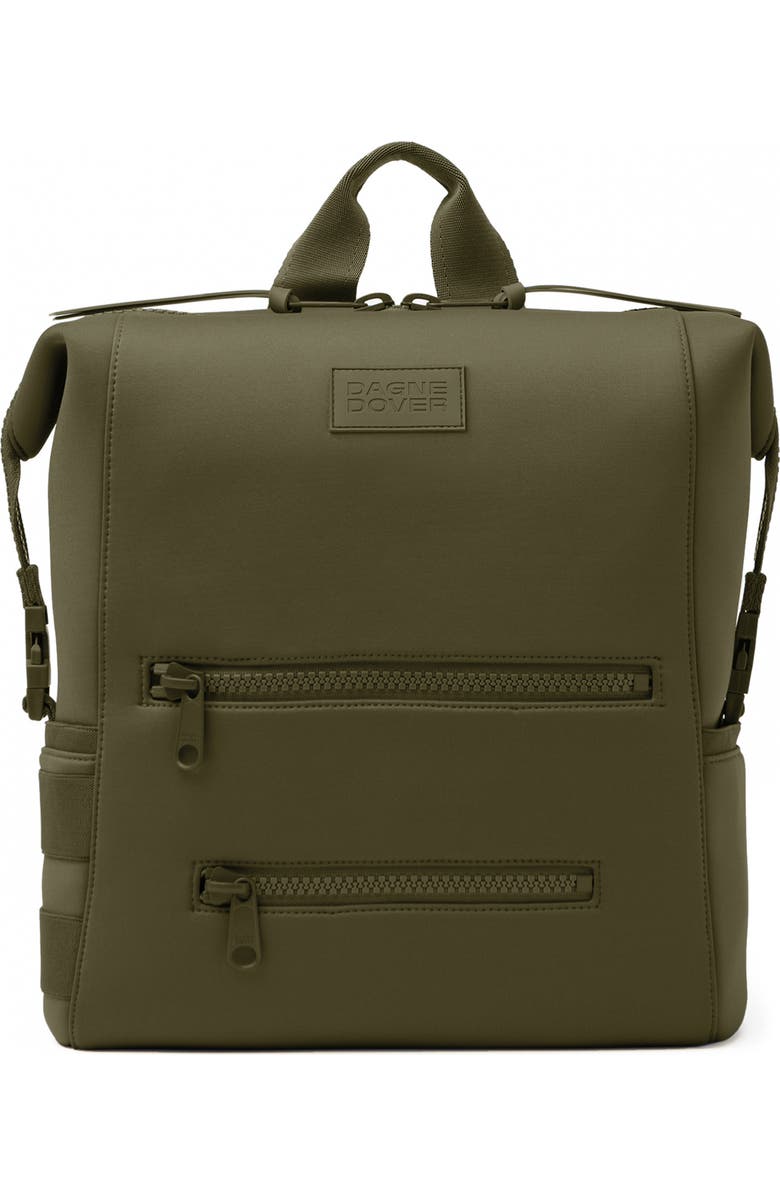 Dagne Dover Indi Large Water Resistant Scuba Knit Diaper Backpack, Main, color, Dark Moss
