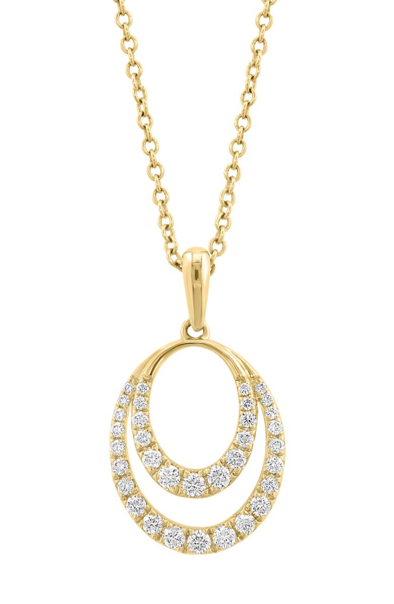 EFFY 14K Gold Oval Diamond Pendant Necklace, Alternate, color, 