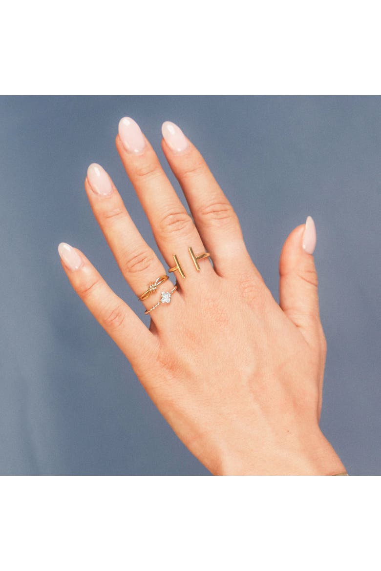 Diamond Clover Bead Ring, Alternate, color, Yellow Gold