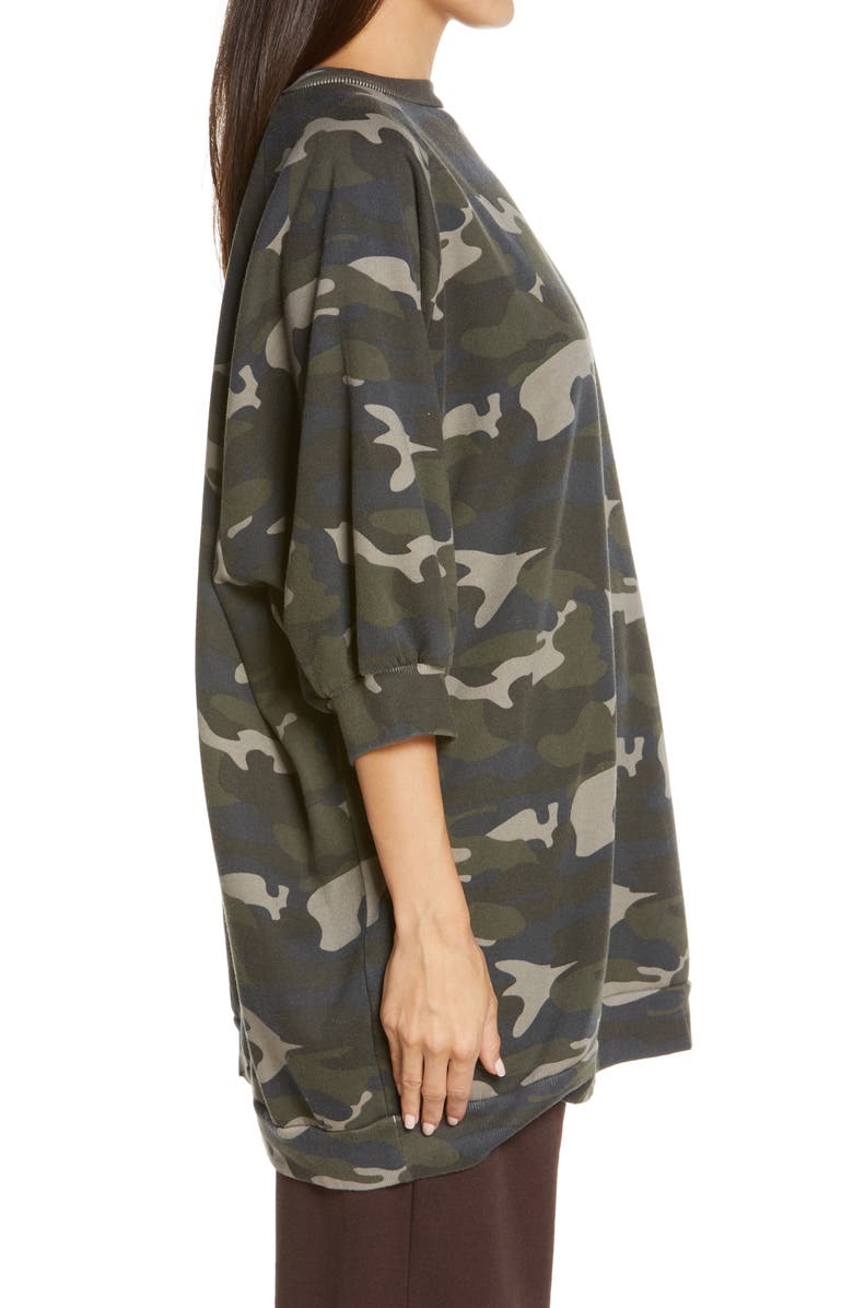 Ragdoll Women's Camo Print Super Oversize Sweatshirt, Alternate, color, 