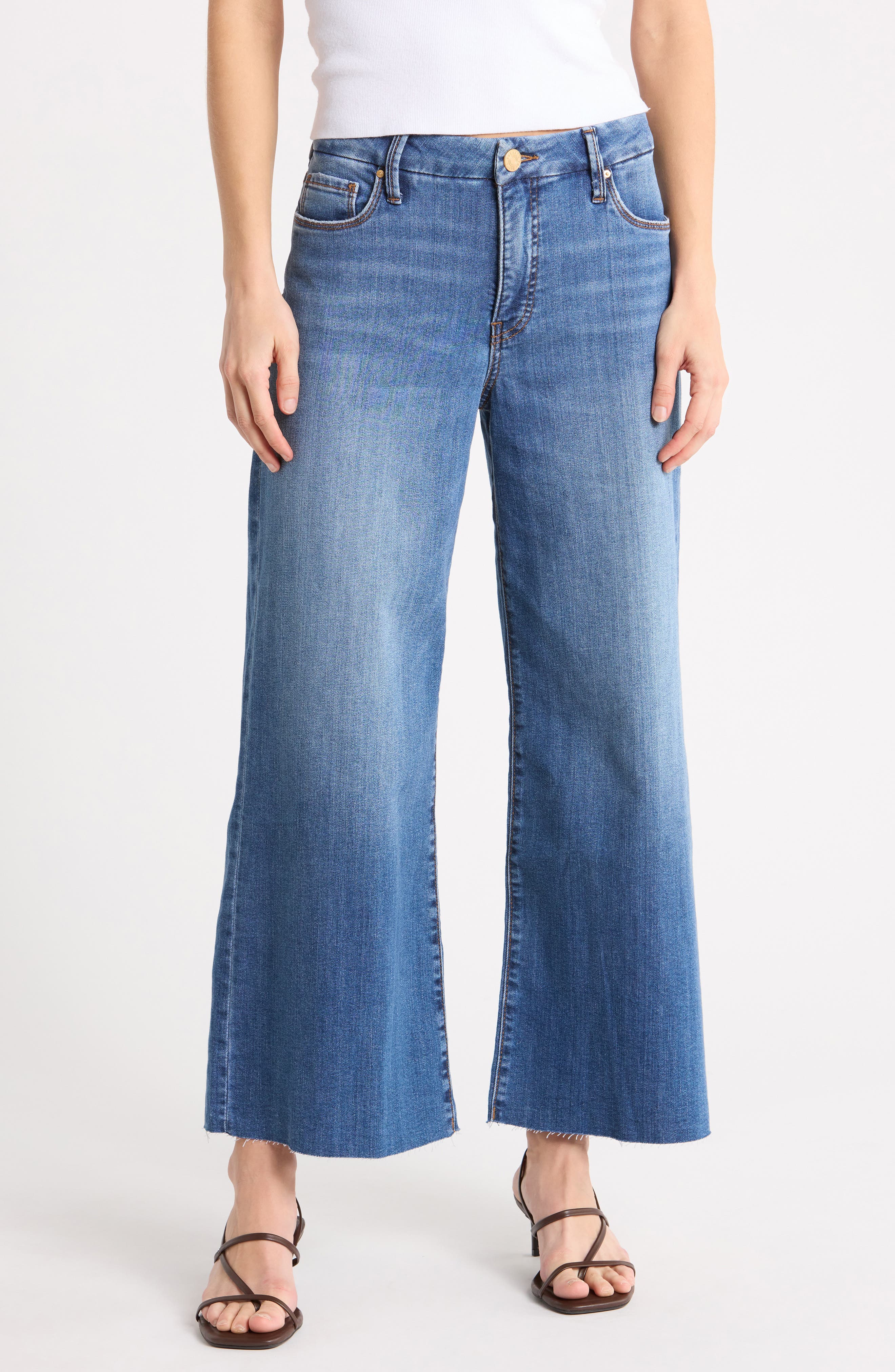 Meg High Waist Fab Ab Wide Leg Jeans