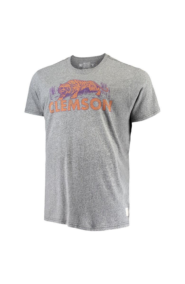 Retro Brand Men's Original Retro Brand Gray Clemson Tigers Big & Tall Tri-Blend T-Shirt, Main, color, 