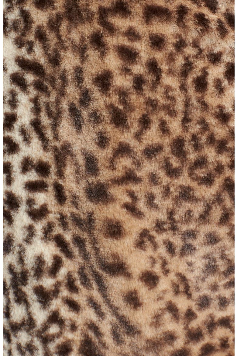 Leopard Print Faux Fur Crop Jacket, Alternate, color, SAFARI