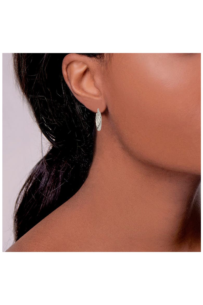 Twist Hollow Hoop Earrings, Alternate, color, SILVER