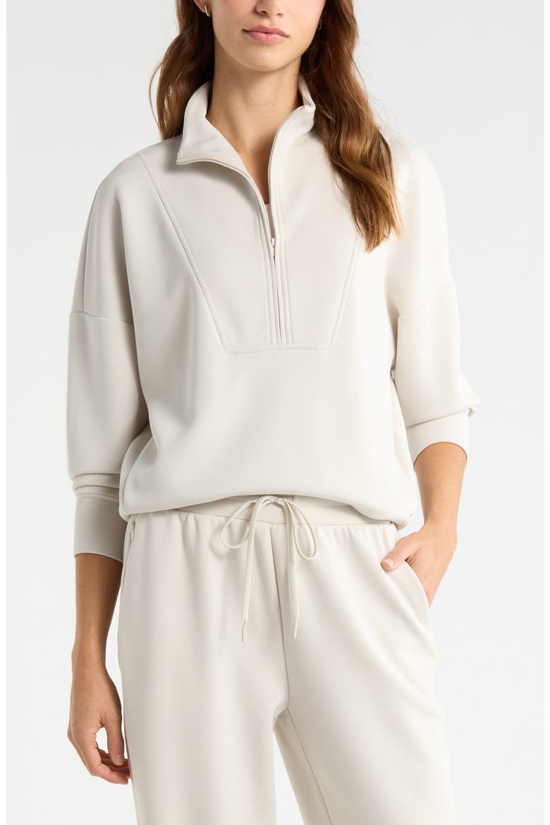 Soft Luxe Half Zip Pullover, Main, color, GREY MOONBEAM