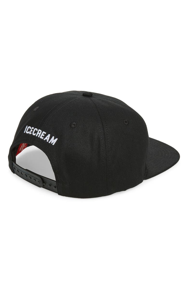 ICECREAM Loyal Running Dog Snapback Hat, Alternate, color, Black