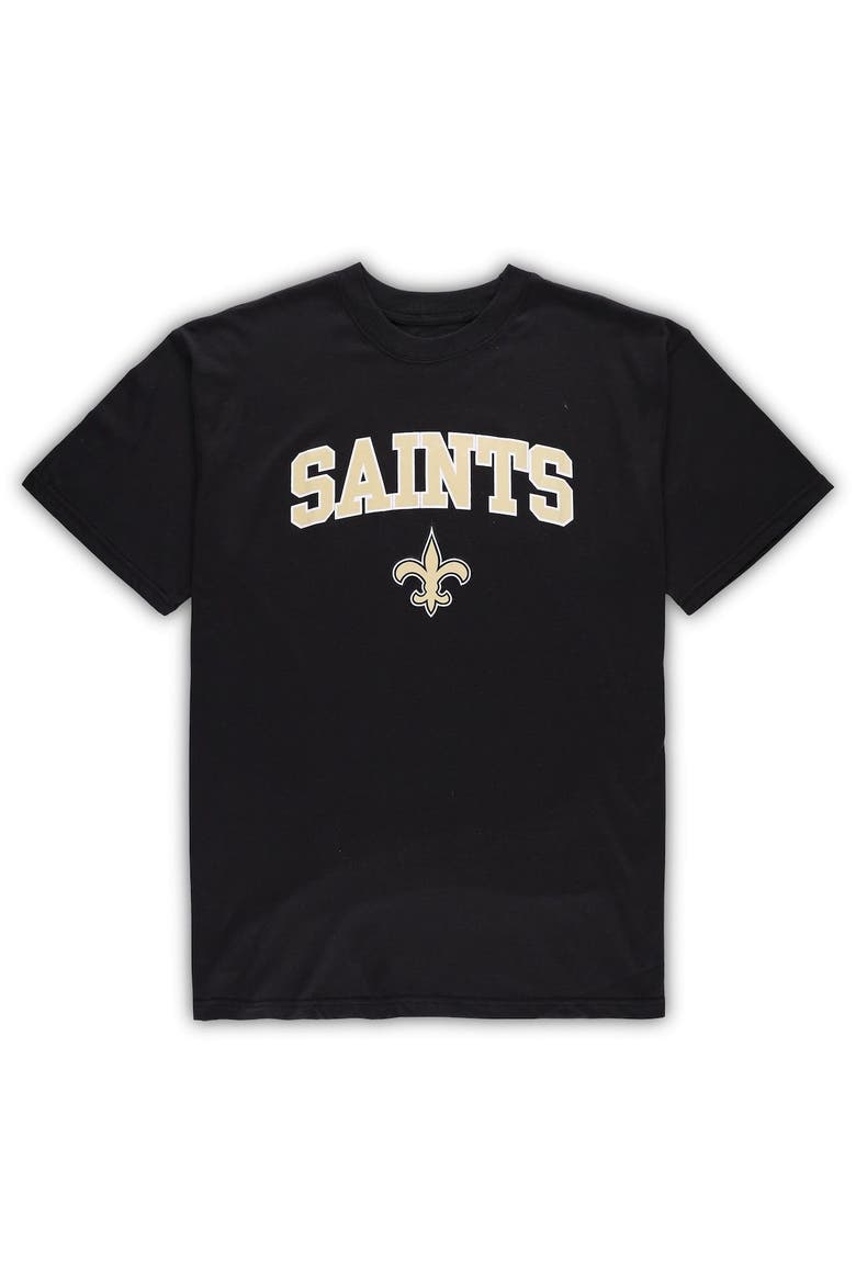 Men's Concepts Sport Black/Heathered Gray New Orleans Saints Big & Tall T-Shirt & Pants Sleep Set, Alternate, color, Black