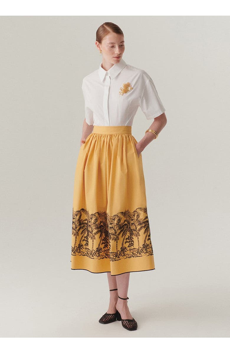 Exquise Callie Pleated Skirt, Main, color, Camel|Black