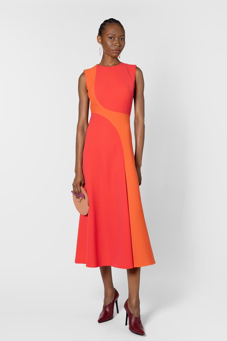 Aras Sleevless Midi Dress, Alternate, color, Rouge / Venetian Red