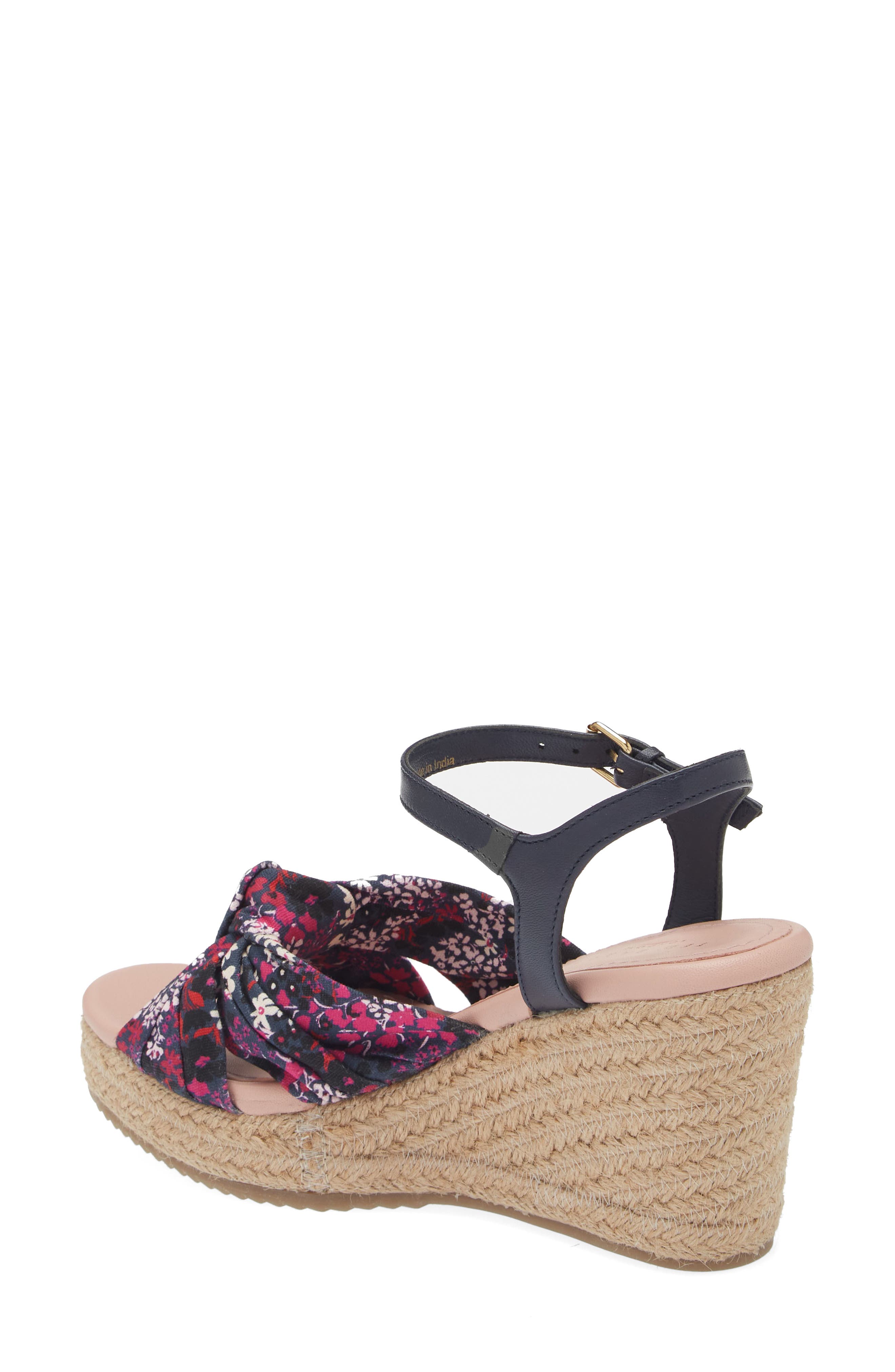 Ted Baker London Taylina Floral Espadrille Wedge Sandal, Alternate, color, Navy