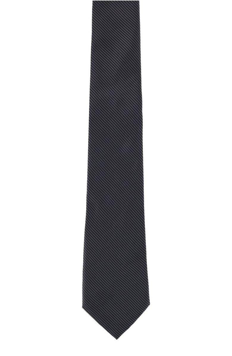 Trafalgar Leyton Stripe Sik Tie, Alternate, color, Graphite