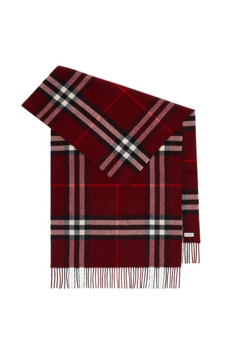 Wide Check Cashmere Scarf