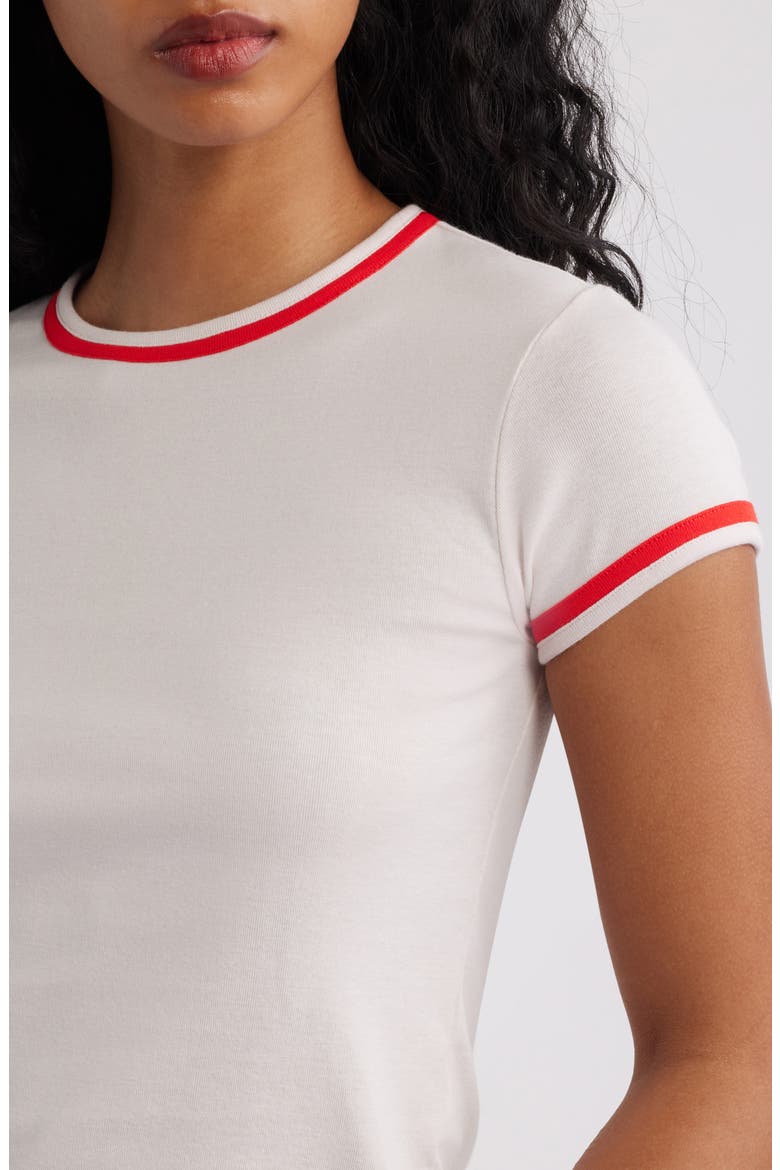 Everyday Contrast Trim Cotton T-Shirt, Alternate, color, LIGHT PINK