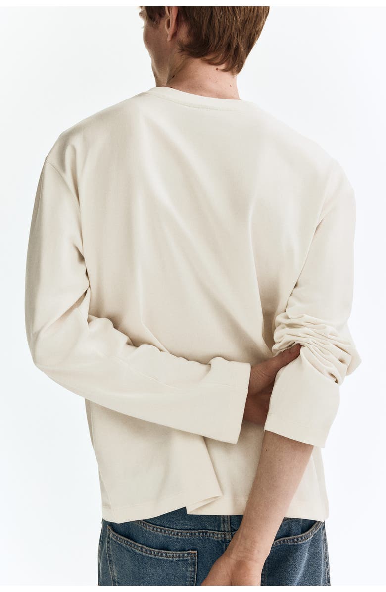 H&M Loose-fit long-sleeved t-shirt, Alternate, color, White