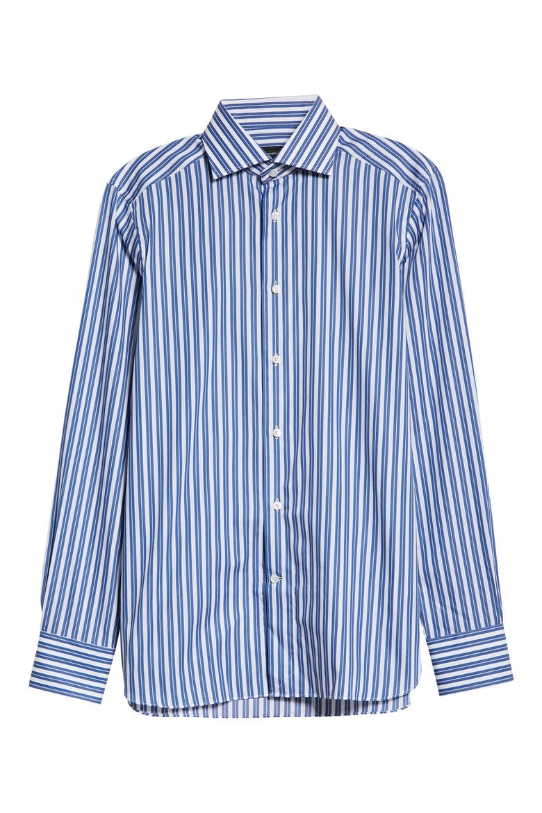 Milano Stripe Button-Up Shirt, Alternate, color, BLUE STRIPE