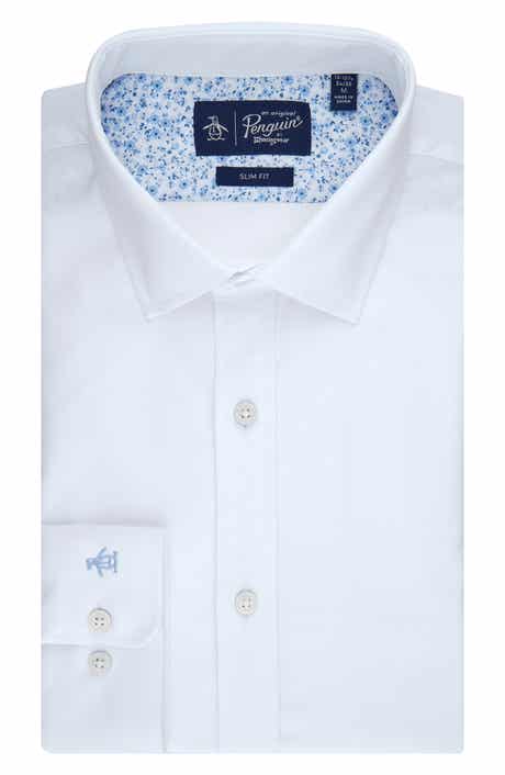 Original Penguin Big & Tall Melange Floral Trim Slim Fit Dress Shirt