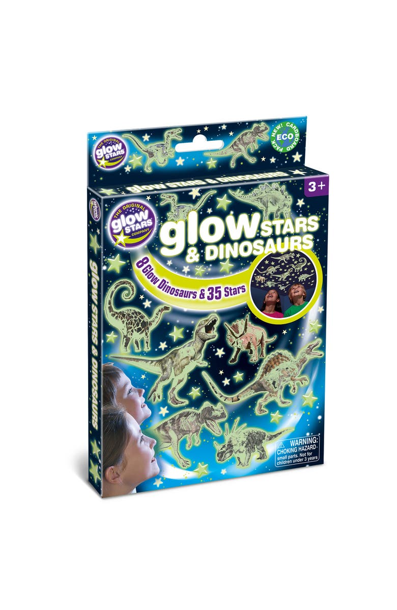 The Original Glow Stars Company Glow Stars & Dinosaurs Eco, 35 Stars & 8 Dinos, Glowinthedark Wall Décor, Main, color, 
