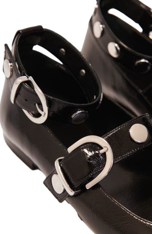 Maje Patent-leather Ballerina Shoes In Black