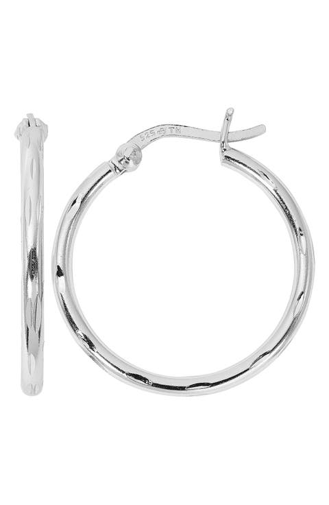Diamond-Cut Hoop Earrings