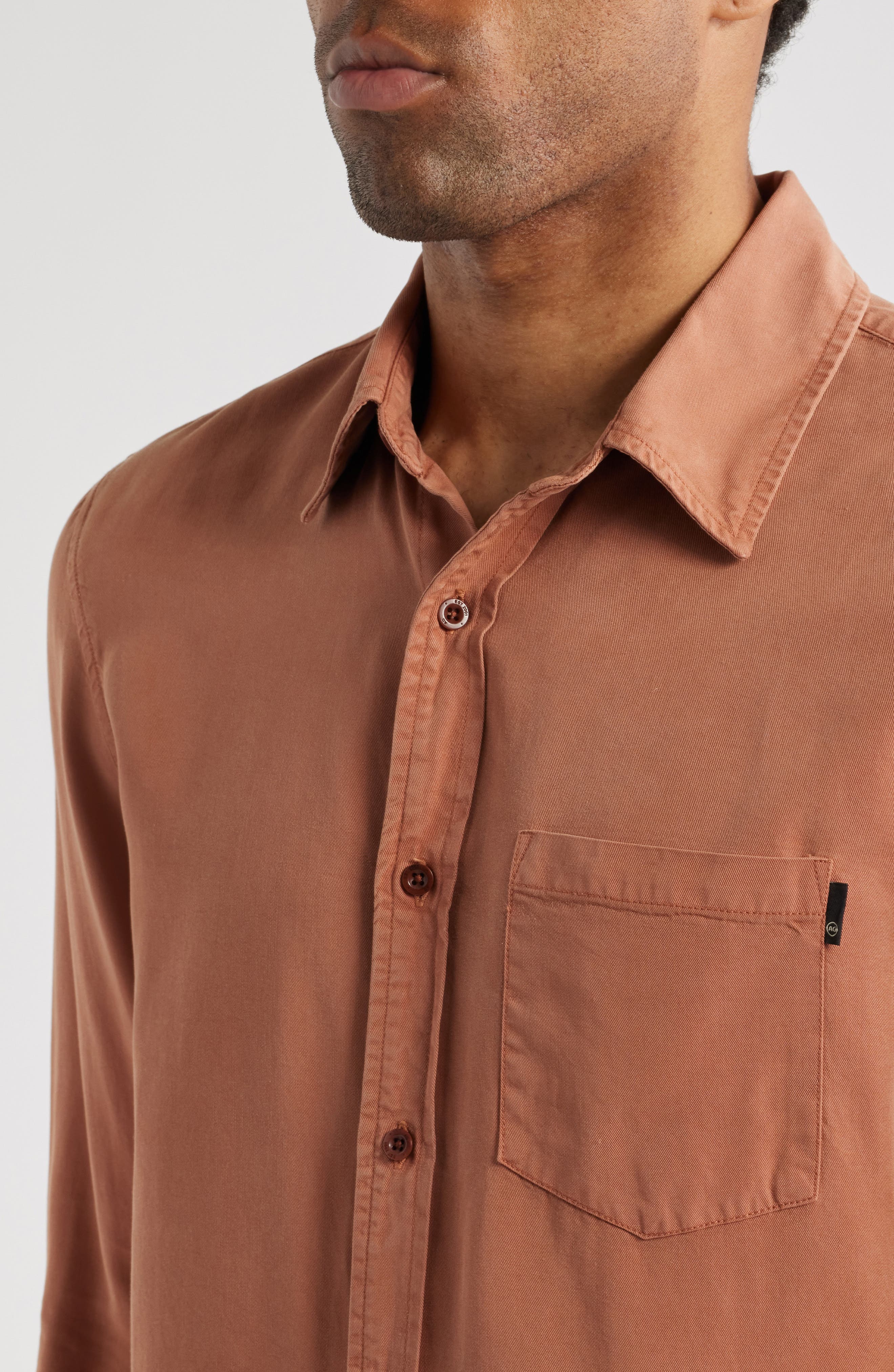 Aiden Solid Lyocell Button-Up Shirt - image 4